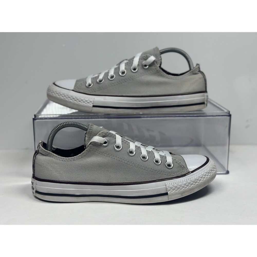 Converse Sneakers Chuck Taylor All Star Womens 7 Gray Maroon Plaid Double Tongue